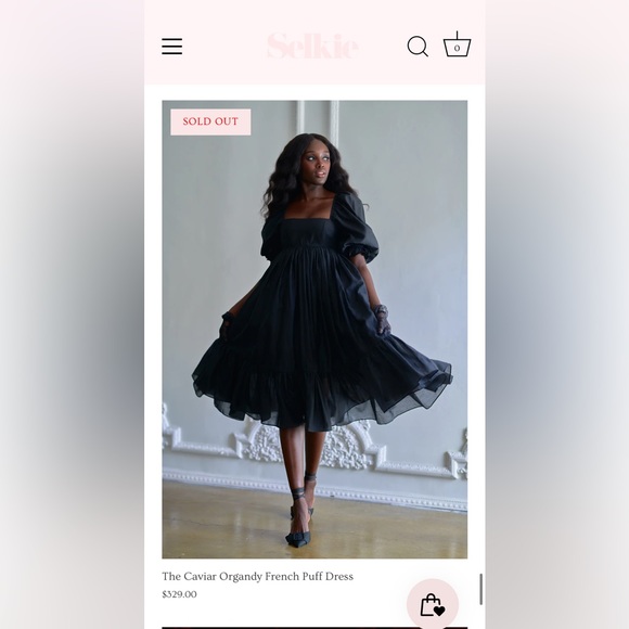 RARE & NWT Selkie Caviar Organdy French Puff Dress XXS - Picture 2 of 14